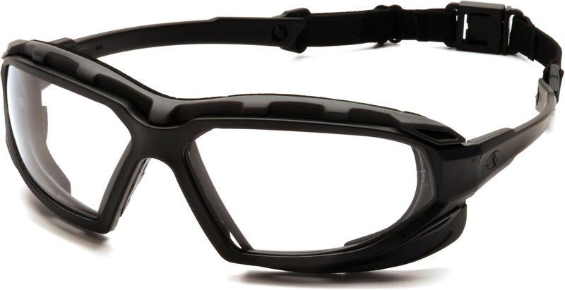 Pyramex Safety Highlander XP Eyewear with Clear Anti-Fog Lens and Black-Gray Frame - Image 1