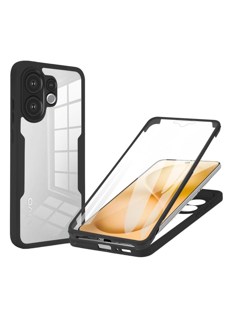 general Transparent protective case compatible with Vivo V60 5G [Built-in screen protector] Full-body transparent phone case Vivo V60 shockproof protective case - Image 1