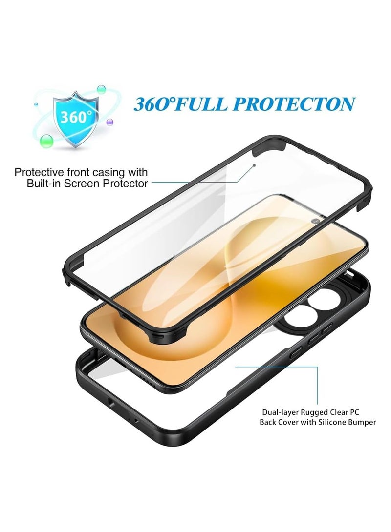 general Transparent protective case compatible with Vivo V60 5G [Built-in screen protector] Full-body transparent phone case Vivo V60 shockproof protective case - Image 3