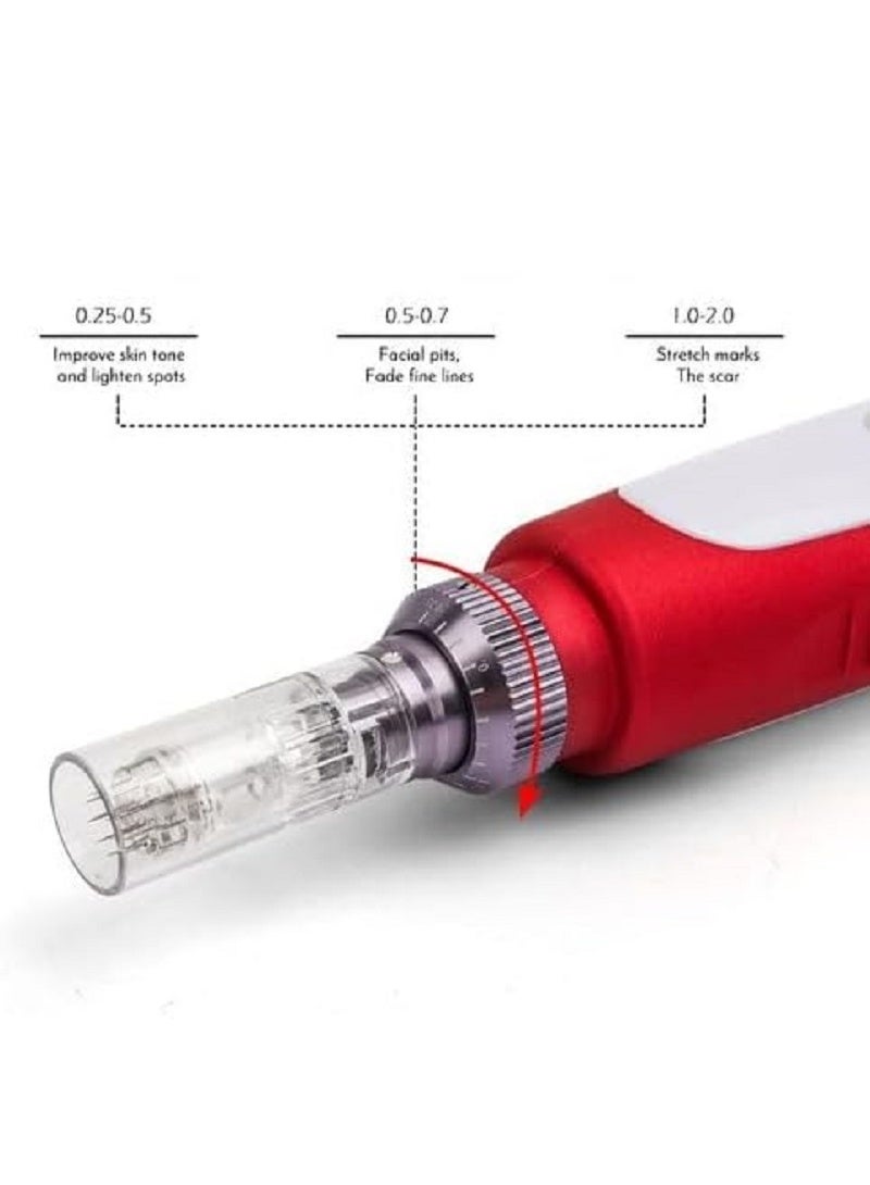 A professional microneedling derma pen for treating skin problems and stimulating collagen, available in multiple colors and with a comfortable design for home use. - Image 2