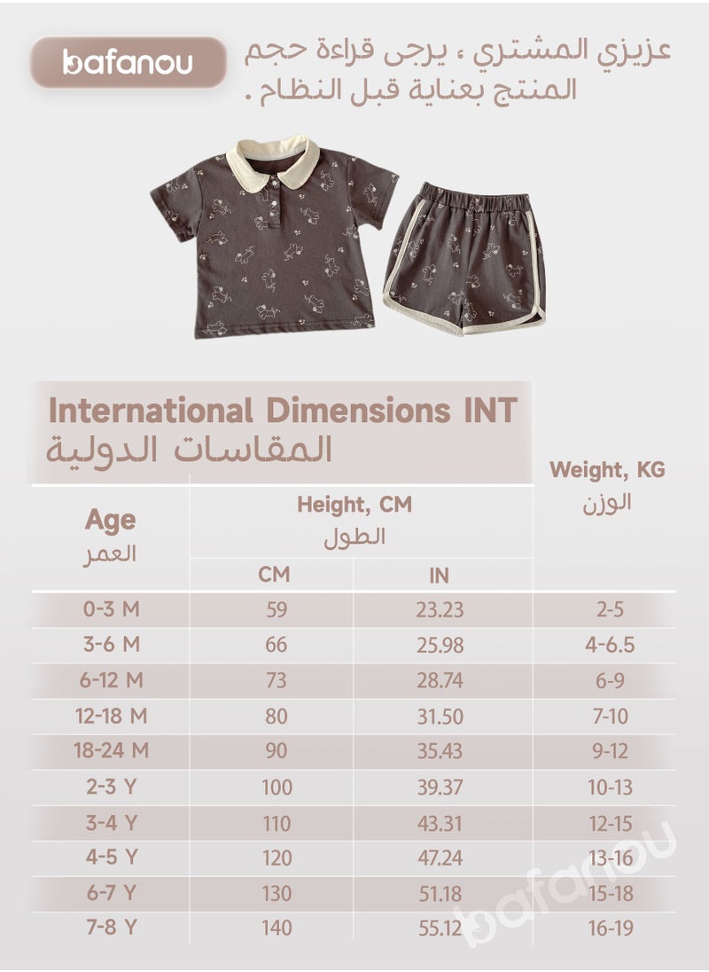 Bafanou Bafanou Summer Baby Unisex Printed Clothes Sets Newborn Short Sleeve 2 pcs Set Infant Boy Girls Cartoon Cotton Clothing Set  - Image 3