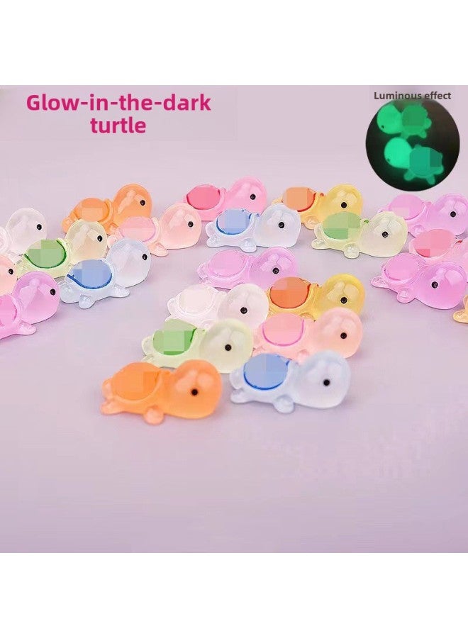 Loquat Luminous Little Turtle Resin Small Ornaments Cream Rubber Accessories DIY Turtle Stacking Music Car Ornaments Toy-Color:Glow-in-the-dark Small Turtle - Image 2