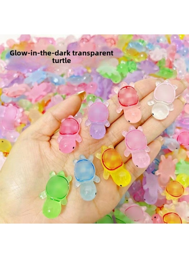 Loquat Luminous Little Turtle Resin Small Ornaments Cream Rubber Accessories DIY Turtle Stacking Music Car Ornaments Toy-Color:Glow-in-the-dark Small Turtle - Image 1