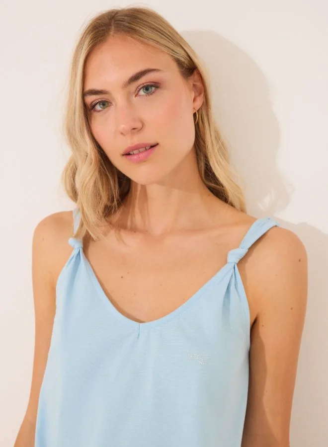 ومن سيكريت 100٪ قطن أزرق بيجاما بيزلي كابري