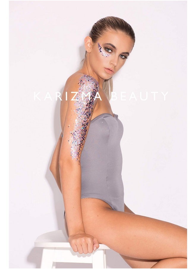 KARIZMA - Unicorn Strobe Biodegradable Chunky Glitter // Karizma Beauty Silver Bio Glitter Eco Glitter Face Glitter Festival Chunky 10g - Image 1
