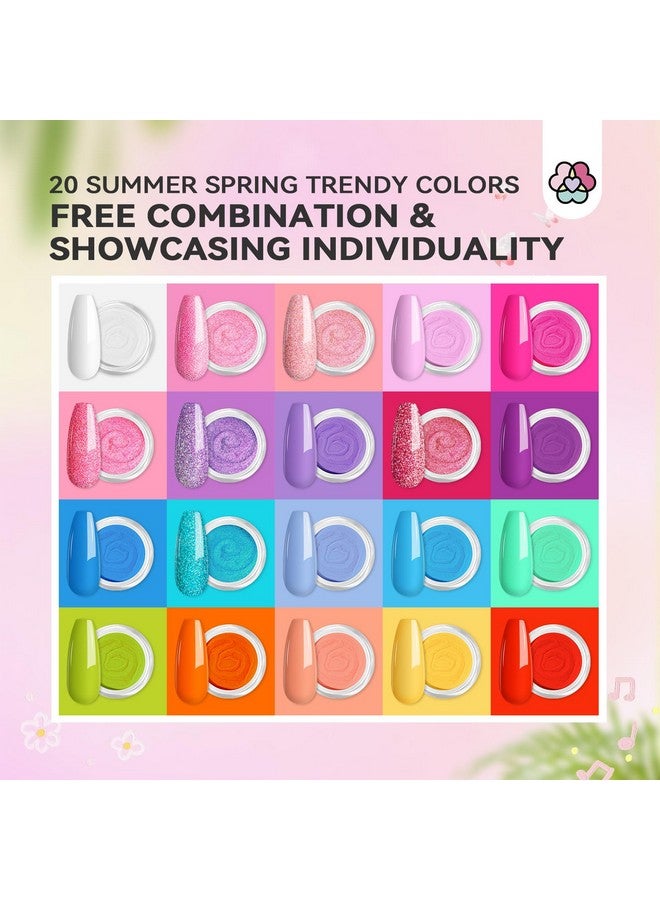 SAVILAND Dip Powder Nail Kit with Drill - 20 Colors Summer Dip Nails Powder Starter Kit with Everything Dip Powder Liquid Set Dipping System Base Top Coat Activator for Dip Manicure Art Salon DIY - Image 3