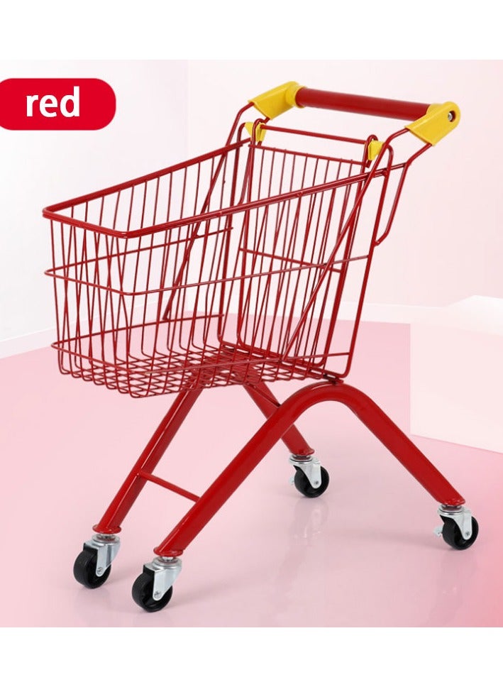 سين عربة تسوق حديد للأطفال لون احمر 4 كفرات متينة وعالية الجودة - Image 1