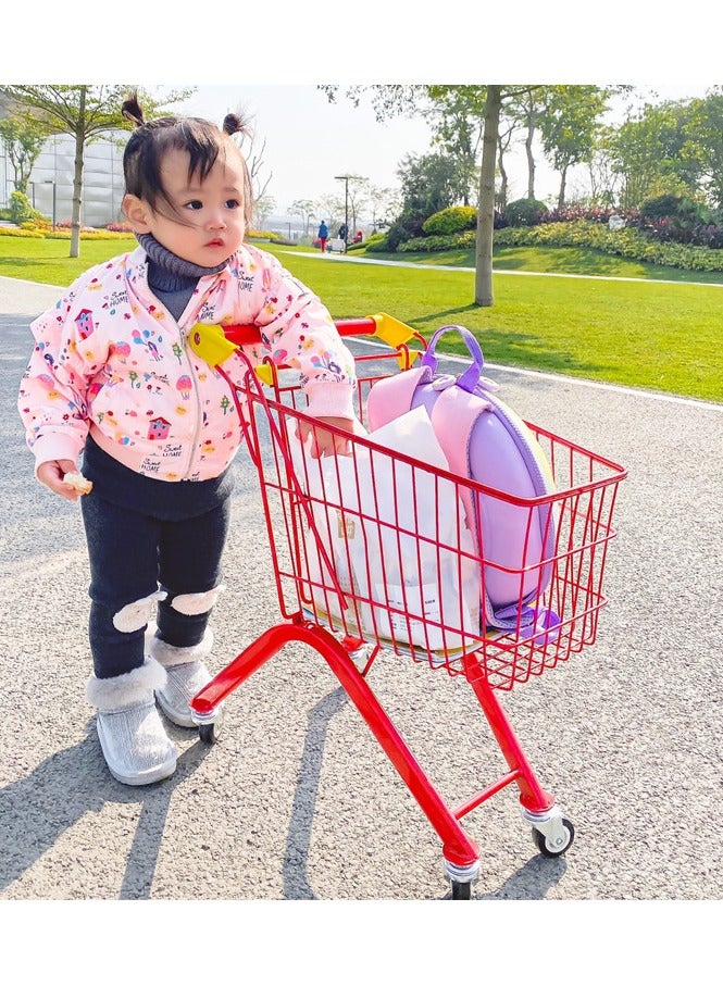 سين عربة تسوق حديد للأطفال لون احمر 4 كفرات متينة وعالية الجودة - Image 2