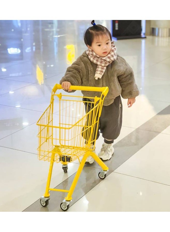 سين عربة تسوق حديد للأطفال لون احمر 4 كفرات متينة وعالية الجودة - Image 3