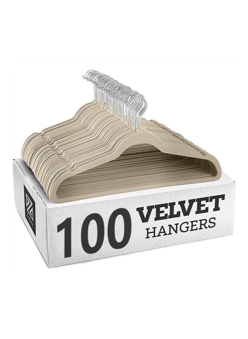 VELVET 100 flocking hangers, white flocking galvanized hooks - Image 1