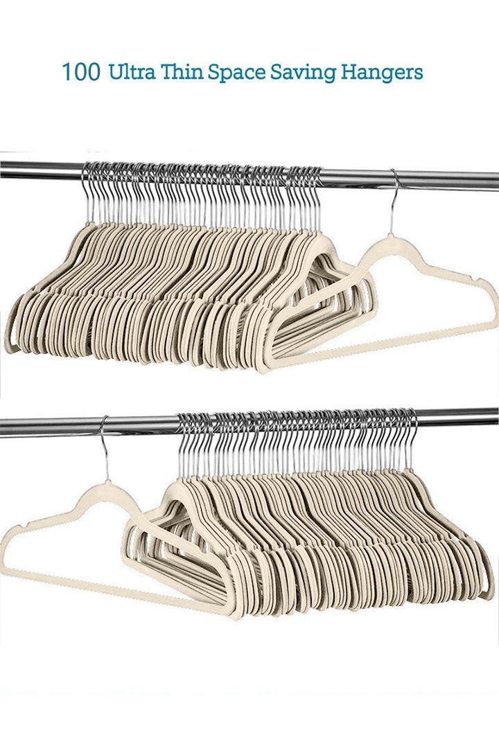 VELVET 100 flocking hangers, white flocking galvanized hooks - Image 2