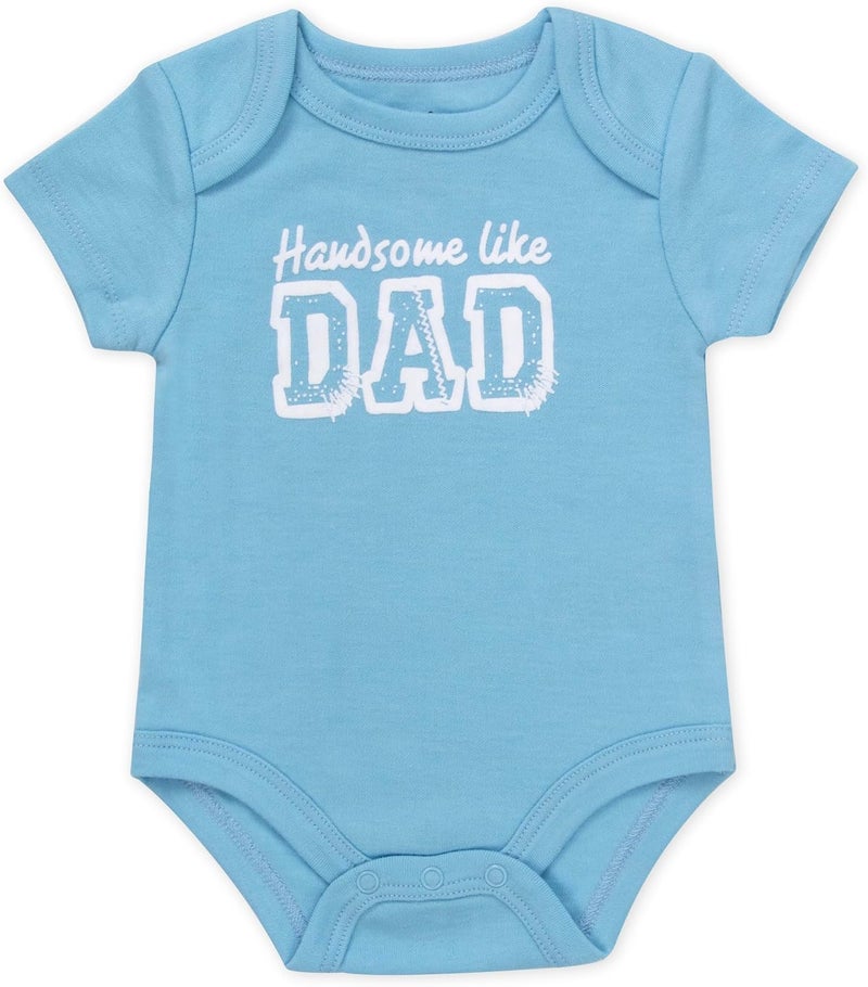 6 Pack Bodysuit Set, Baby Boy 6 Piece Newborn Outfit Set, Button Closure, Short Sleeve - Image 2