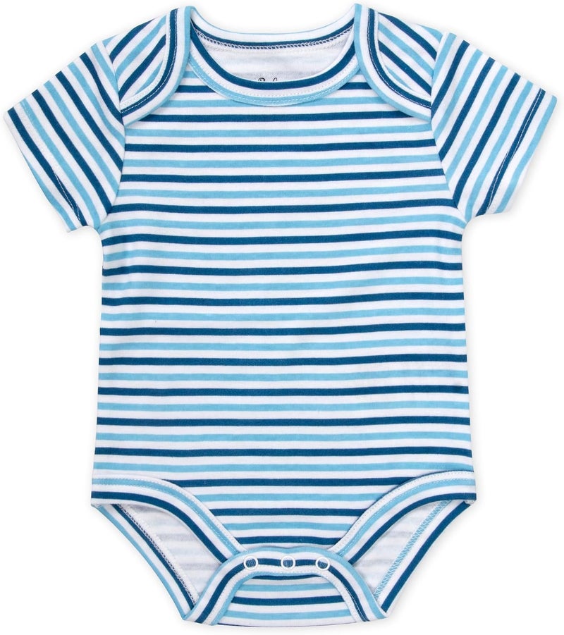 6 Pack Bodysuit Set, Baby Boy 6 Piece Newborn Outfit Set, Button Closure, Short Sleeve - Image 4