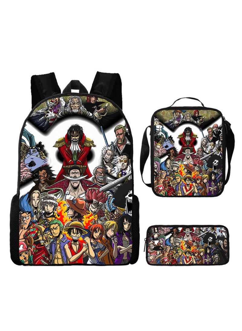 New Cartoon Animation Backpack For Primary And Secondary School Students Three-Piece Set 29*16*42cm
