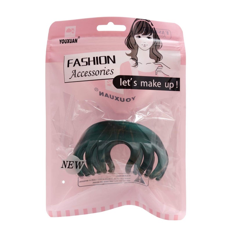 Youxuan 4 Inch Hair Claw for Women, Pretty Clip, Grip for Thick Hair, Niagara Blue - Image 2