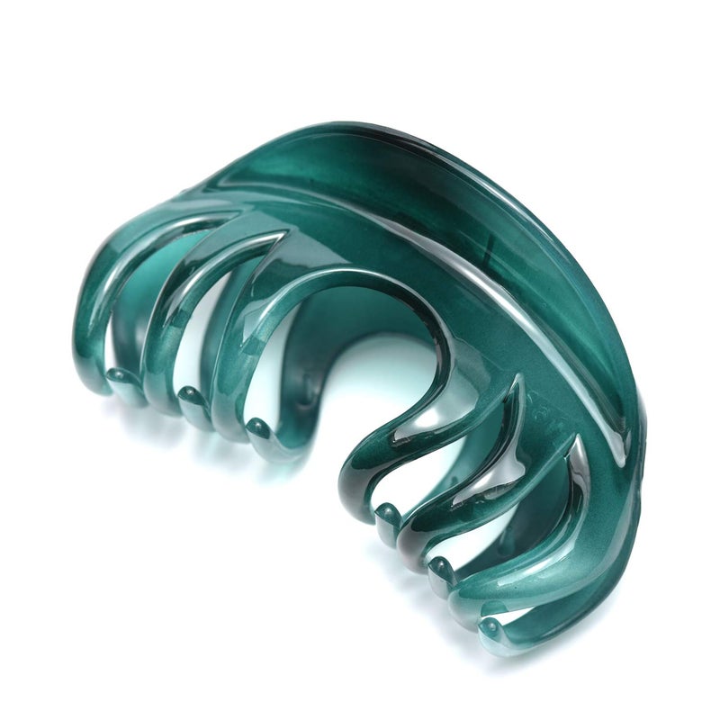 Youxuan 4 Inch Hair Claw for Women, Pretty Clip, Grip for Thick Hair, Niagara Blue - Image 1