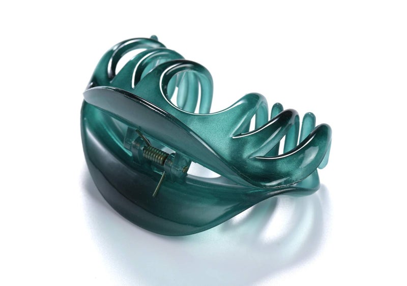 Youxuan 4 Inch Hair Claw for Women, Pretty Clip, Grip for Thick Hair, Niagara Blue - Image 5