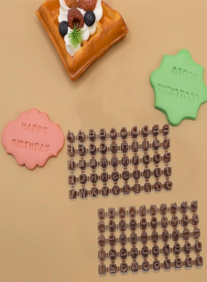 Capiant 2 Set Alphabet Number Symbols Cookie Cutters Set Polymer Clay Stamps for Clay Polymer Clays Tools Mini Alphabet Stamp Fondant Cookie Cake Impress Embosser Cutter-Stamp DIY Making Tools - Image 5