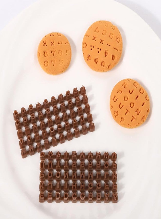 Capiant 2 Set Alphabet Number Symbols Cookie Cutters Set Polymer Clay Stamps for Clay Polymer Clays Tools Mini Alphabet Stamp Fondant Cookie Cake Impress Embosser Cutter-Stamp DIY Making Tools - Image 3