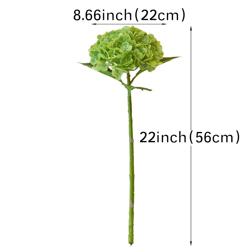 DUYONE 4Pcs Green 22 inch Lifelike Artificial Hydrangea, Large Flowers Artificial Flowers Dry Flowers Outdoor Wedding Christmas Office Family Party Living Room Table Decoration - Image 2