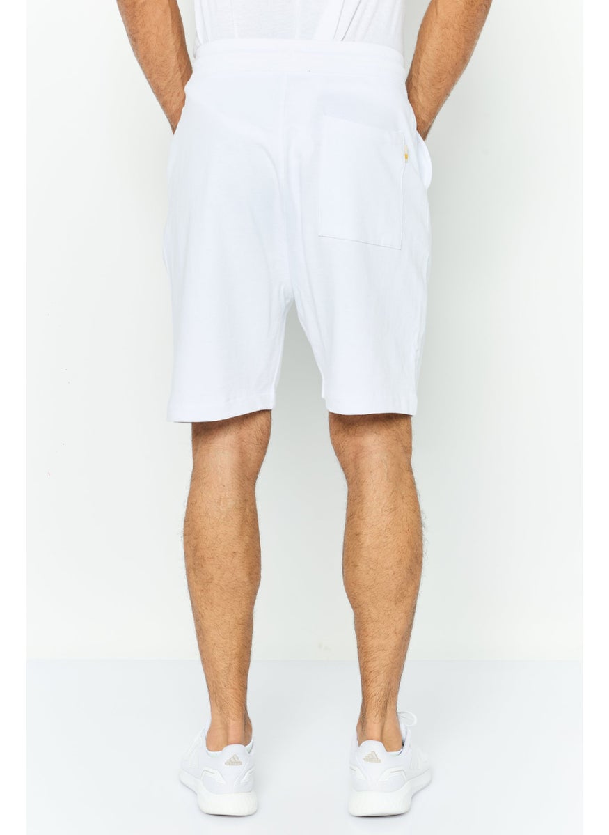 Gazzarrini - Men Printed Side Pocket Bermuda Shorts, White - Image 1