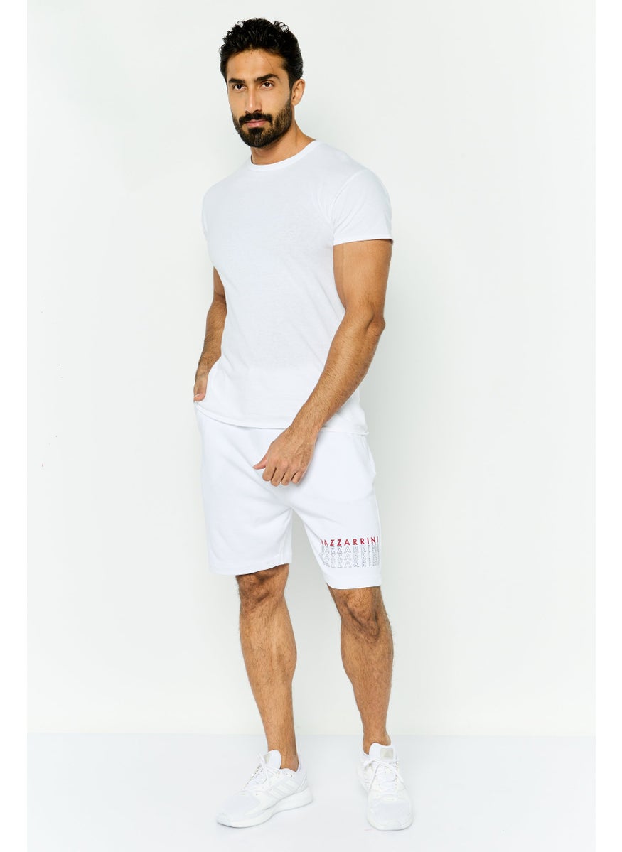 Gazzarrini - Men Printed Side Pocket Bermuda Shorts, White - Image 1