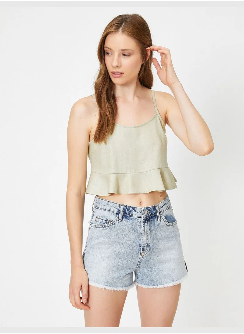 كوتون Strapped Frilled Tank Top