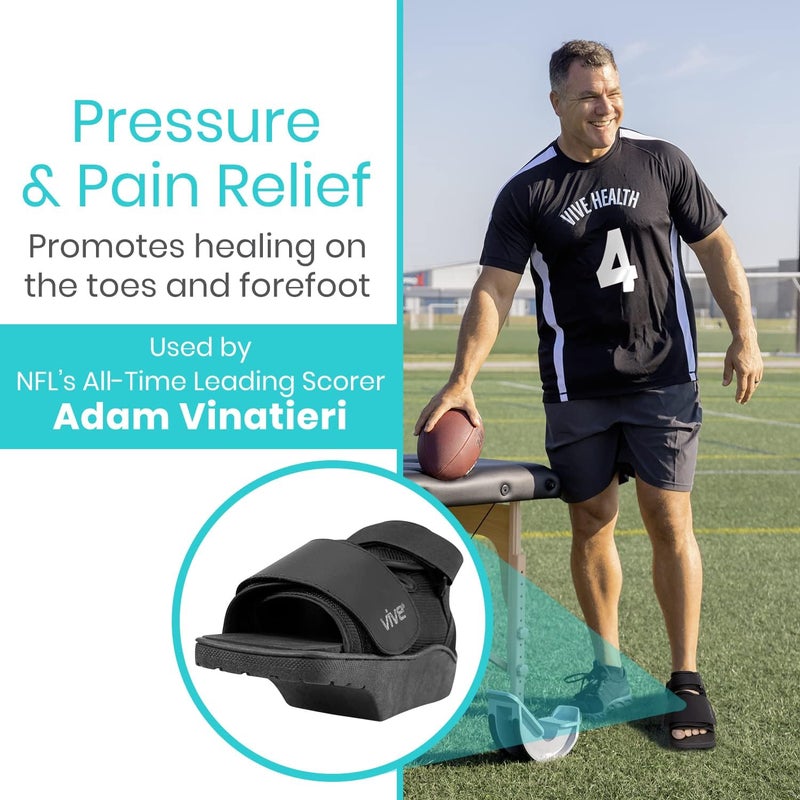 VIVE Offloading Post-Op Shoe - Forefront Wedge Boot for Broken Toe Injury - Non Weight Bearing Medical Recovery for Foot Surgery, Hammer Toes, Bunion, Feet Walking Orthopedic (Medium) - Image 3