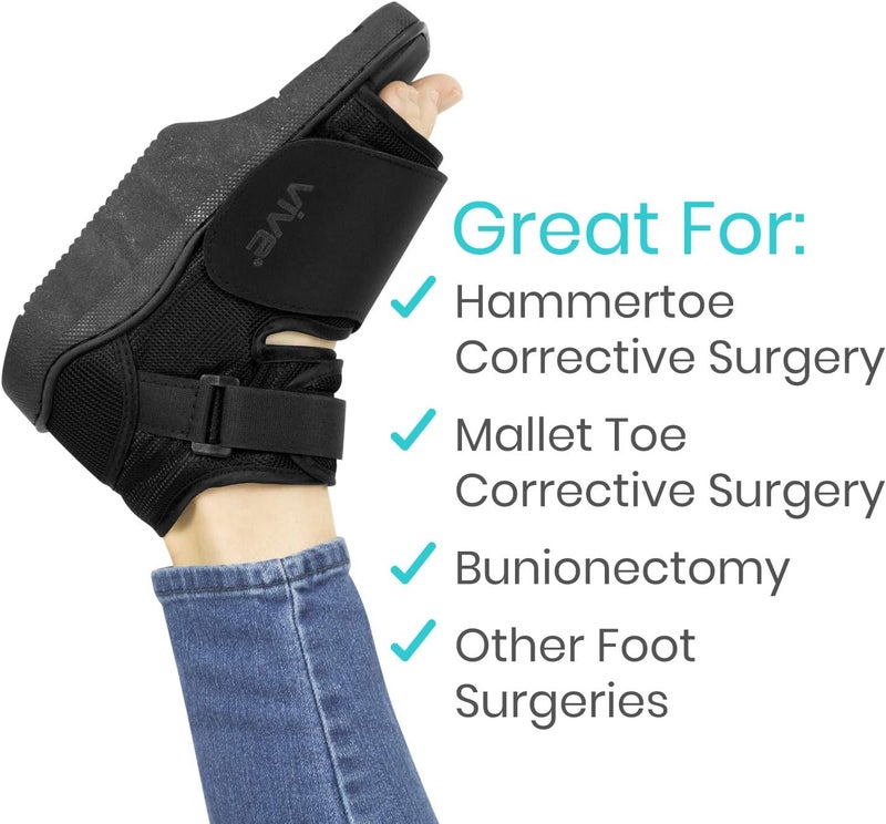 VIVE Offloading Post-Op Shoe - Forefront Wedge Boot for Broken Toe Injury - Non Weight Bearing Medical Recovery for Foot Surgery, Hammer Toes, Bunion, Feet Walking Orthopedic (Medium) - Image 5