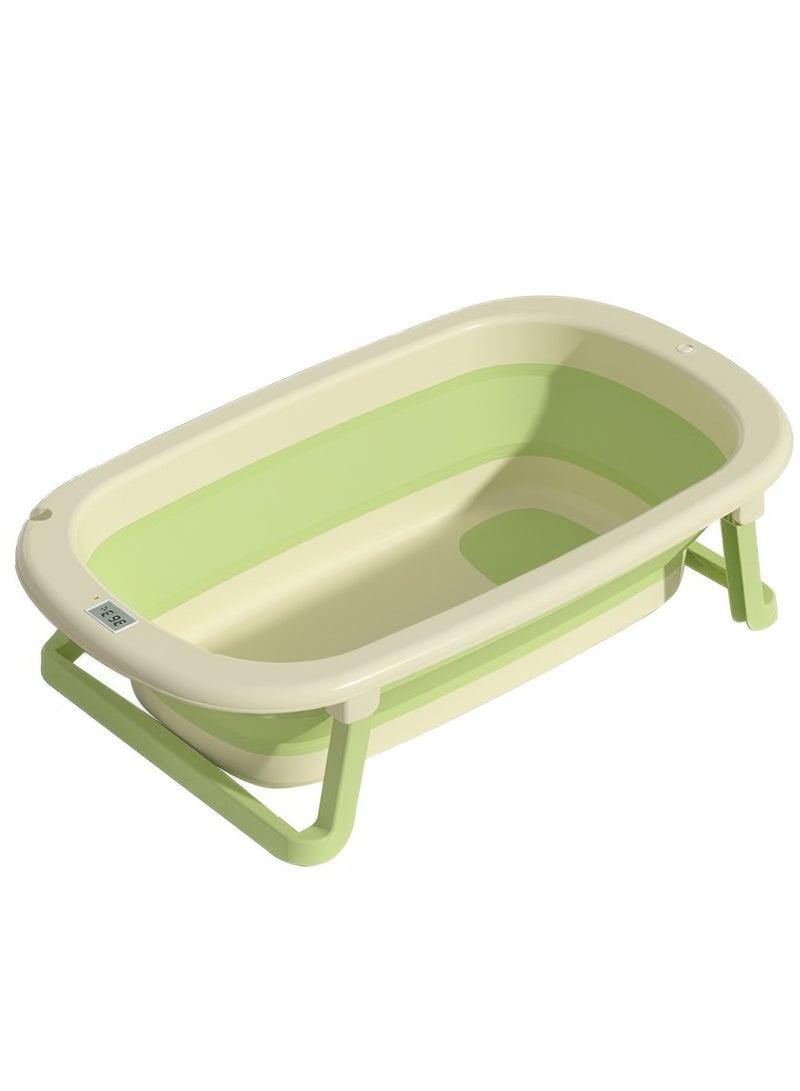 رينوفو حوض استحمام متنقل للأطفال مع ميزان حرارة مقاس 79.2X46X20 سم قابل للطي وقابل للطي لون أخضر - Image 1