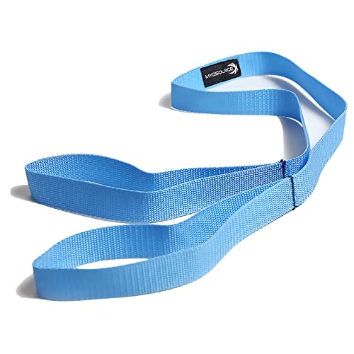 Myosource Kinetic Bands Tumble Pro X Ankle Straps Kit – Cheerleading Standing Tumbling Equipment, Gymnastics Backhandspring Trainer – Includes Flexibility Stunt Stretch Strap – Blue - Image 3