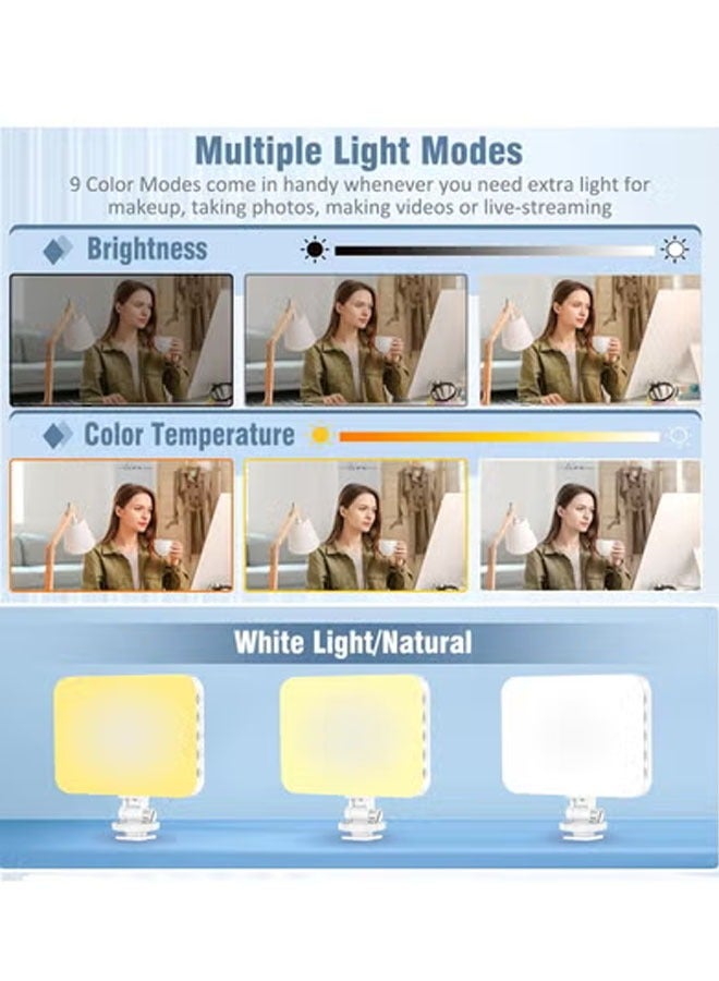 Bukela High-powered 60-LED rechargeable selfie light with front and back clips, 3 light modes and 10 brightness levels, perfect for makeup, selfies, vlogging, and video conferencing on smartphones, tablets, and laptops - Image 2