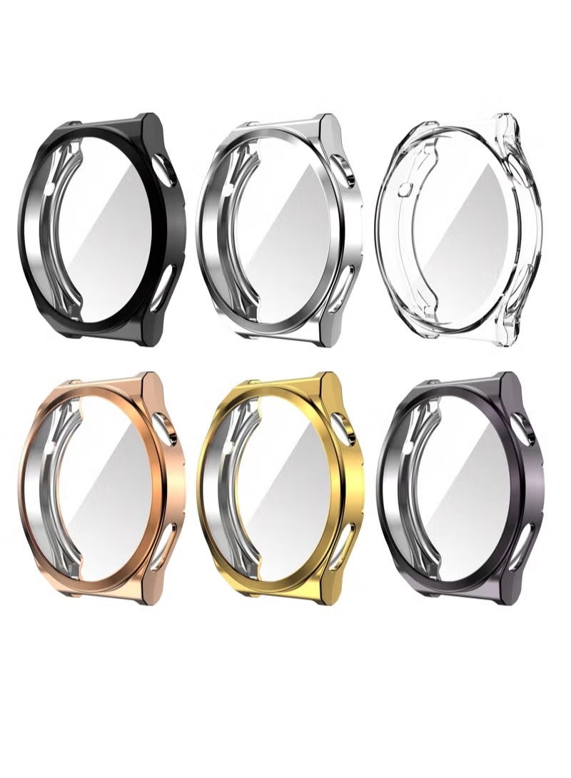 Case for Huawei Watch GT3 pro 46mm, 6Pcs Screen Protector Overall Protective Ultra-Thin TPU HD Clear Cover - Image 1