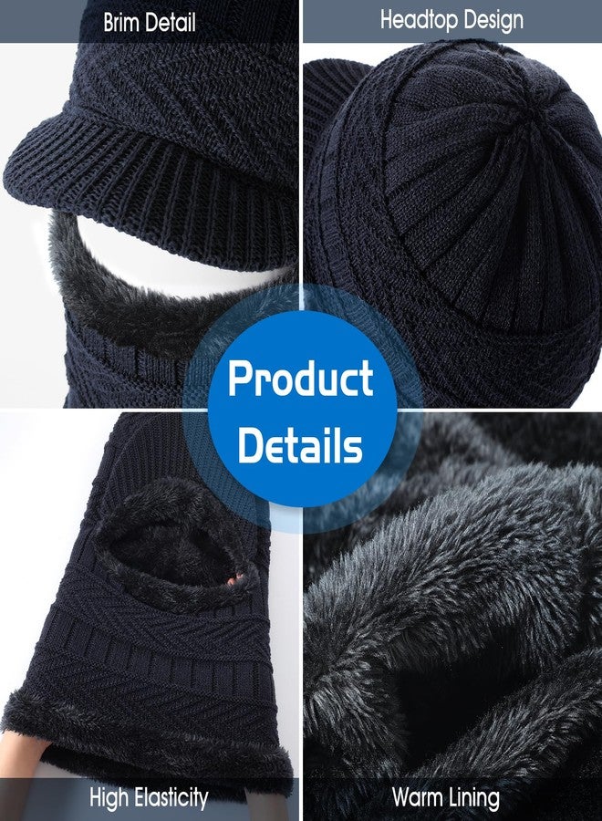 Clothclose Winter Balaclava Beanie Hat, Knitted Ski Mask for Men Women, Thermal Lining Hats for Skiing Cycling Sports, Blue, One size - Image 3