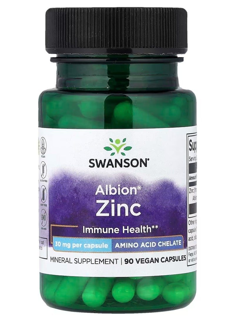 Swanson, Albion® Zinc, 30 mg, 90 Vegan Capsules
