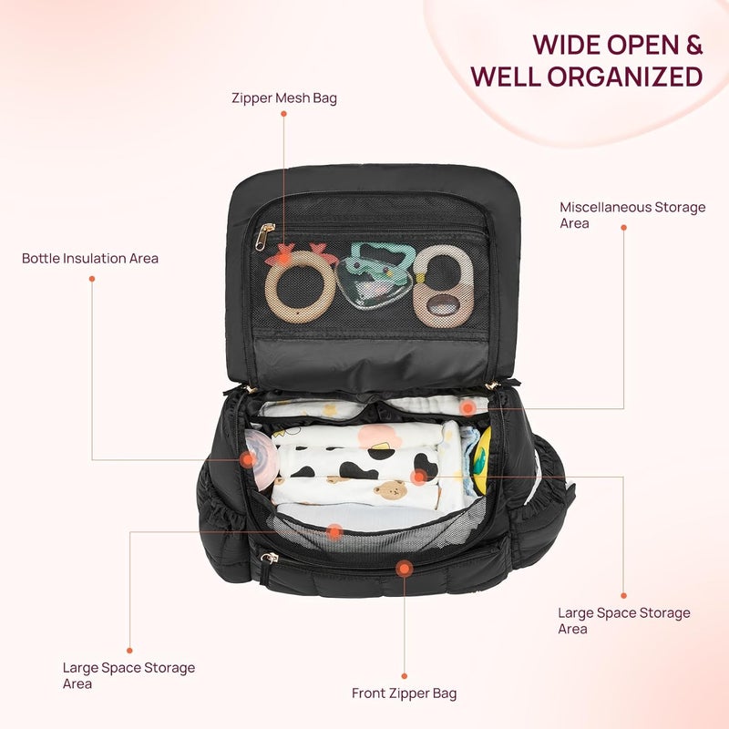 Telena Black Diaper Bag Backpack - Image 3