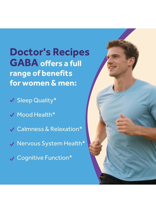 Doctor's Recipes GABA Magnesium Glycinate L-Theanine Supplement, GABA (Gamma-Aminobutyric Acid) 500mg, Vitamin B6, B1, B2, B3, B5, Biotin, Calm, Sleep, Relaxation, Mood Support, 90 Veggie Capsules - Image 3
