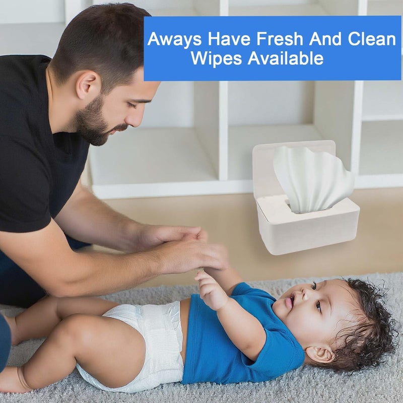 Abnaok Diaper Wipes Dispenser Baby Wipes Case，Abnaok Baby Wipe Holder Keeps Wipes Fresh，Non-Slip, Easy Open & Close Wipe Container - Image 4