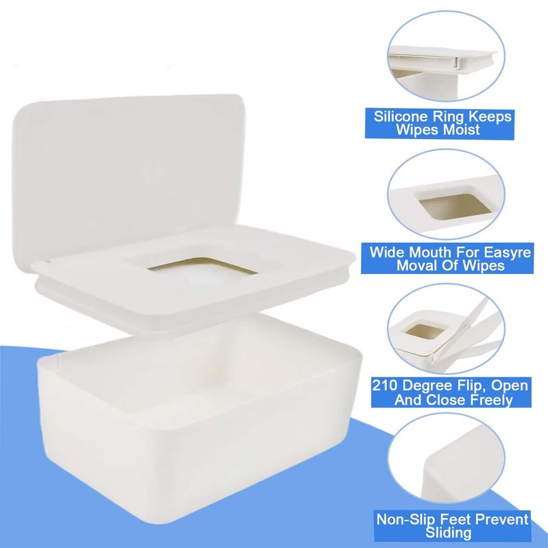 Abnaok Diaper Wipes Dispenser Baby Wipes Case，Abnaok Baby Wipe Holder Keeps Wipes Fresh，Non-Slip, Easy Open & Close Wipe Container - Image 5