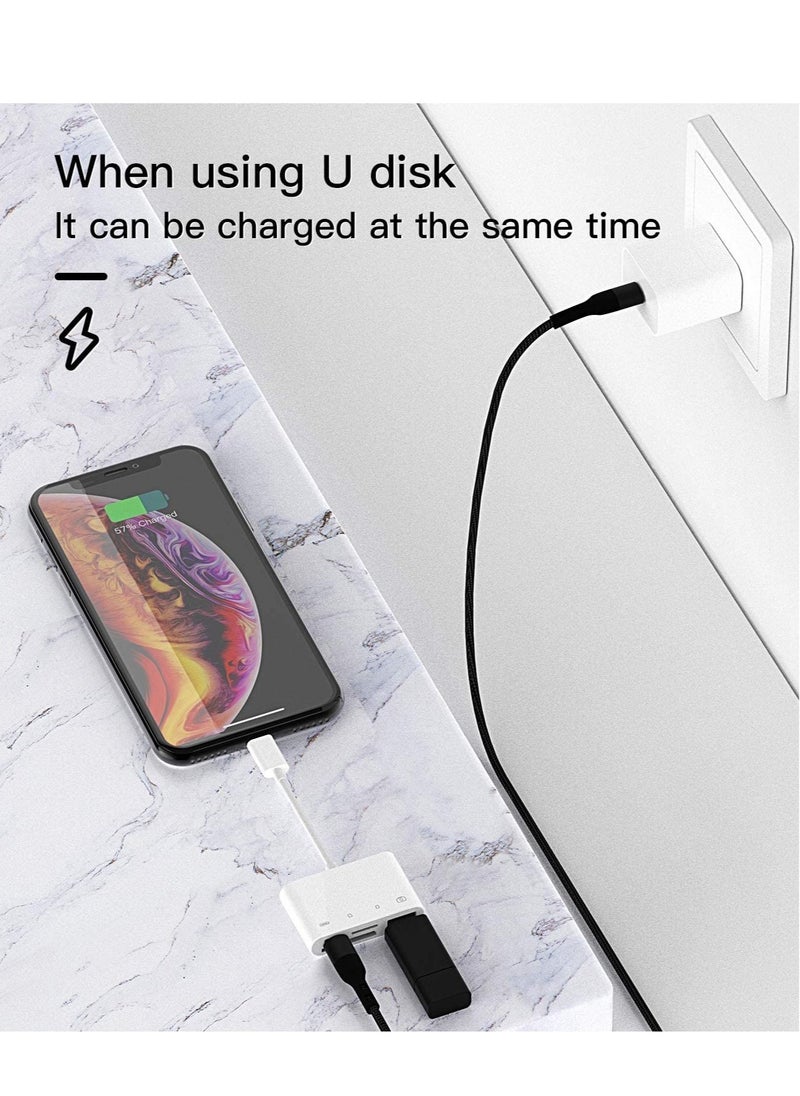 ELTRAZONE - Camera Memory SD Card Reader Compatible for iPhone,Compatible with Lightning Male to USB Female OTG Adapter Micro TF Power Charging Splitter Charger Connector for Apple for ipad - Image 1