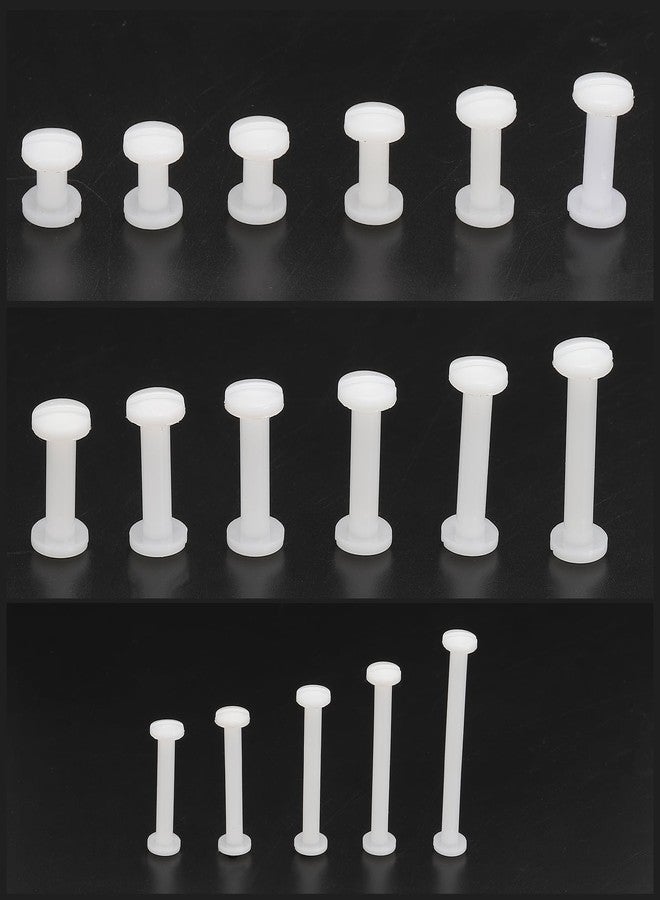PATIKIL 5mm Chicago Screws, 20 Sets Plastic Chicago Screws Slotted Head Binding Post 5.5mm OD Screw Bolts Leather Rivets Fasteners Connectors White for Leather Belt Scrapbook Photo Albums - Image 5