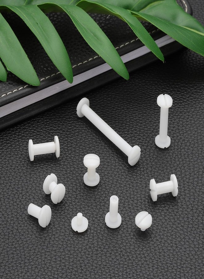 PATIKIL 5mm Chicago Screws, 20 Sets Plastic Chicago Screws Slotted Head Binding Post 5.5mm OD Screw Bolts Leather Rivets Fasteners Connectors White for Leather Belt Scrapbook Photo Albums - Image 4