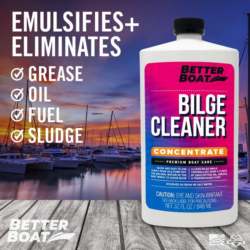 Better Boat Premium Boat Bilge Cleaner, Marine Concentrate for Heavy Duty Cleaning, Removes Grease, Oil, and Fuel, Ideal Boat Soap and Marine Cleaner for Fiberglass Maintenance - Image 1