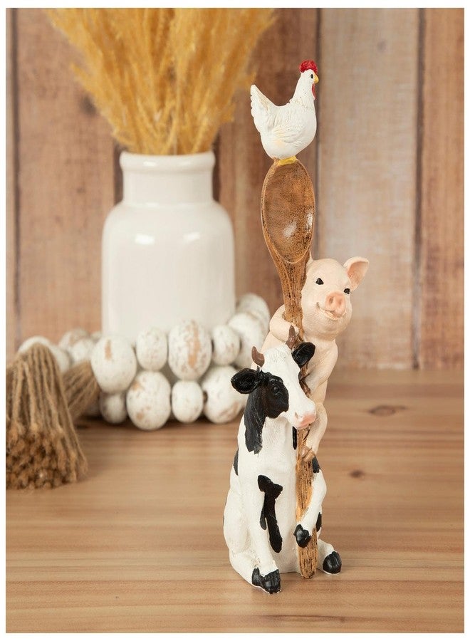 Hobby Lobby Farm Animal Kitchen Figurines, Farmyard Friends, Home Kitchen Coffee Bar Office Decor (Cow, Pig & Chick Spoon) - Image 4