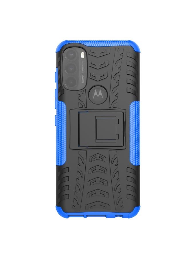 S-TOP Case For Motorola Moto G71 5G Tire Texture TPU + PC Phone Case with Holder - Image 2