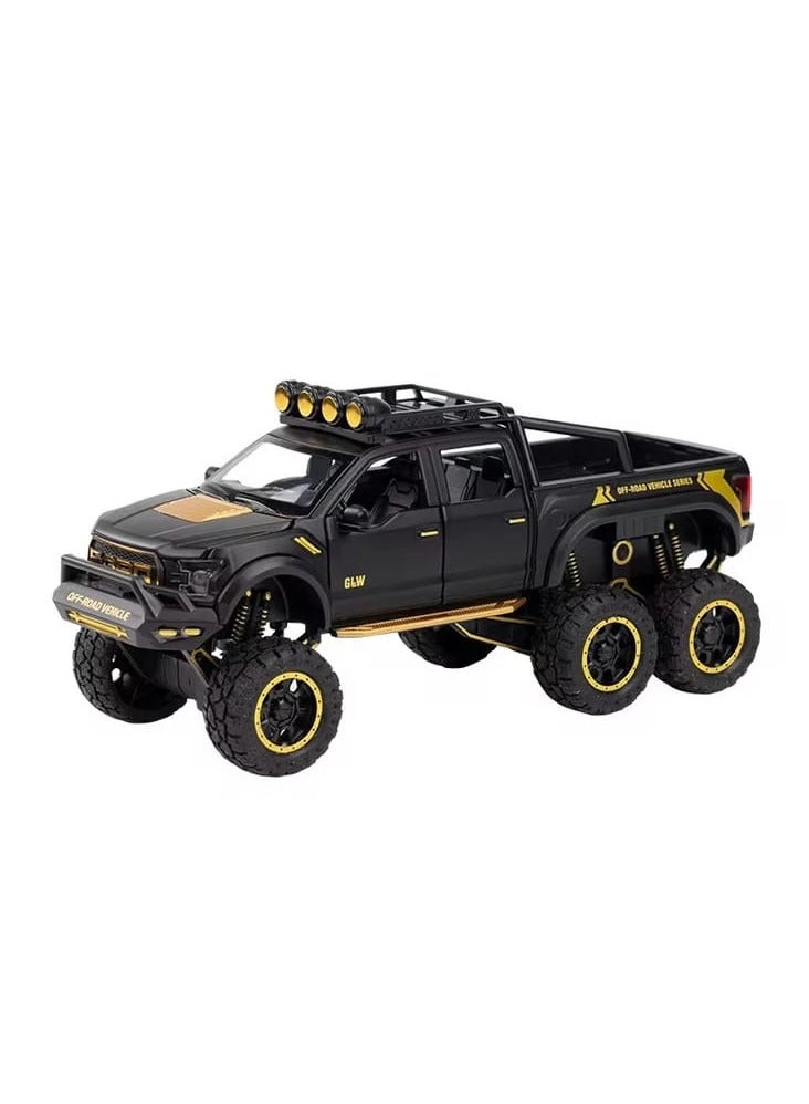 1:24 Scale Ford Raptor F150 Model Car, Zinc Alloy Toy Car with Sound and Light, Openable Doors for Kids and Adults (Black) - Image 1