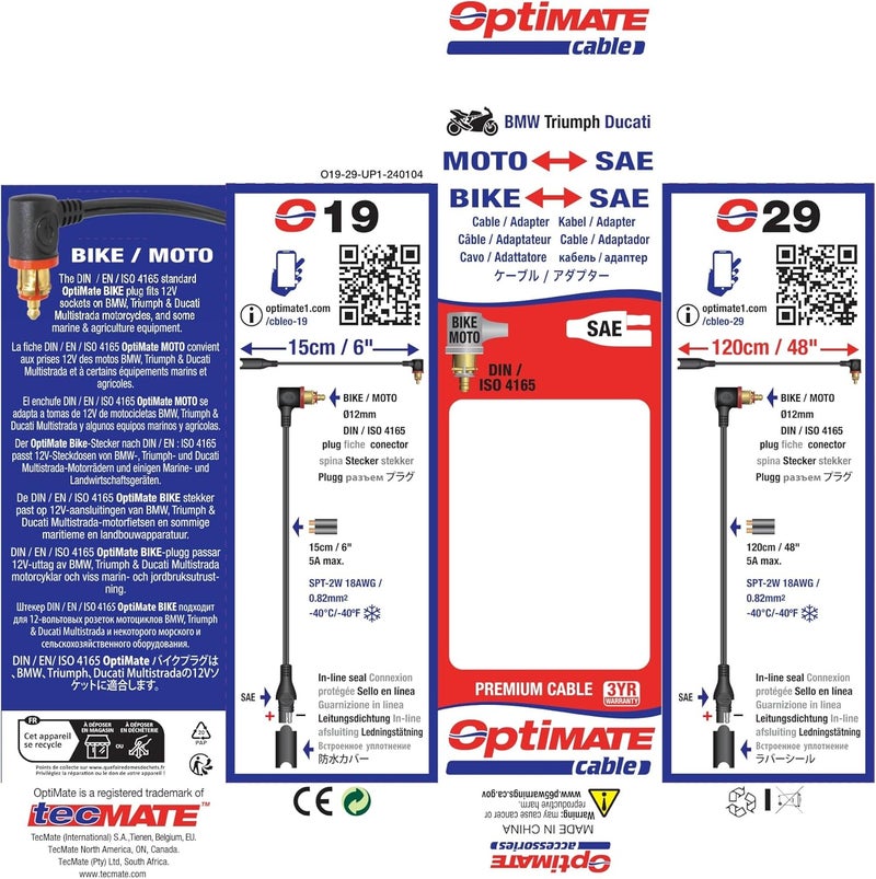 Tecmate OptiMATE O-29 SAE to BIKE 90° Plug Adapter - Image 3