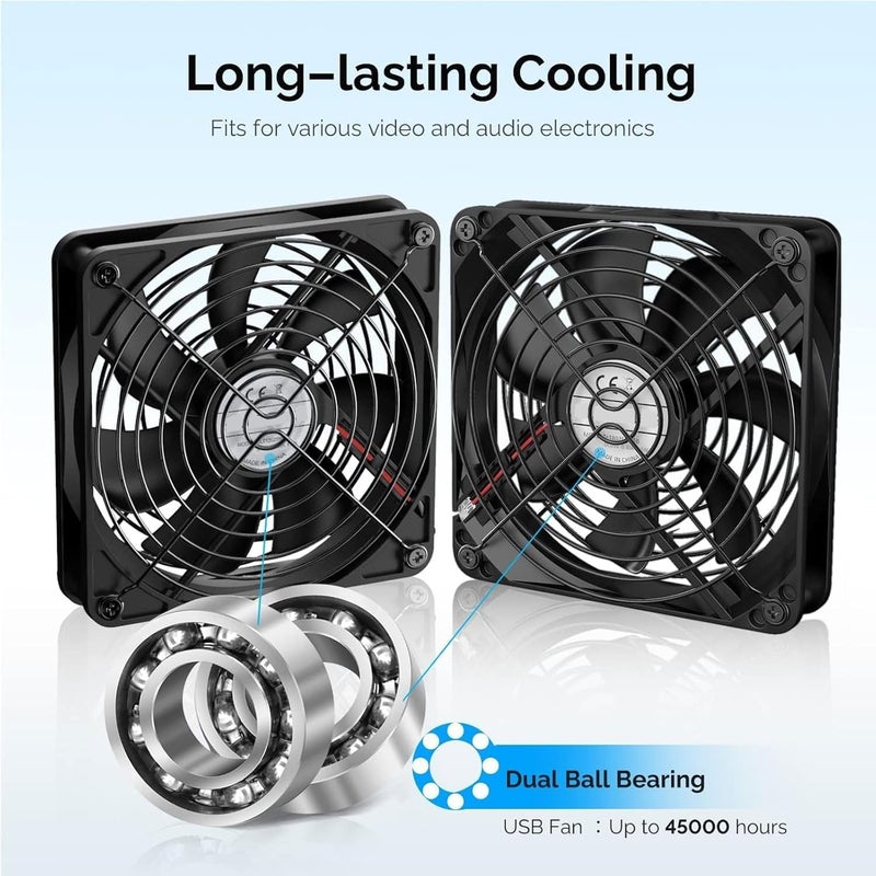 140mm USB Cooling Fans - 2 in 1 Desk Fan with 3 - Speed Switch for Home and Office - Image 2