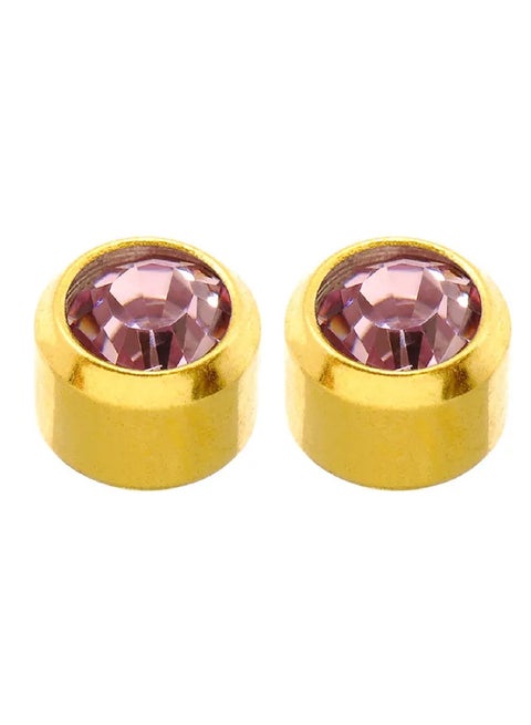 Gold Plated Single Earring with June Birthstone