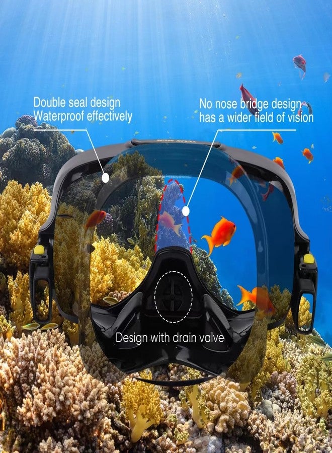 قناع غطس YEUX MER مزود بصمام تصريف ورؤية واسعة، مناسب للبالغين، للغوص الحر، مزود بزر جانبي قابل للتعديل السريع، ونظارات غطس. - Image 4